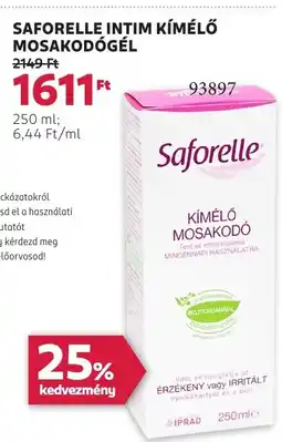 Rossmann Saforelle intim kímélő mosakodógél ajánlat