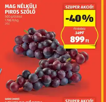 ALDI Mag nélküli piros szőlő ajánlat