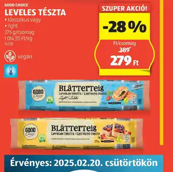 ALDI Good Choice Leveles Tészta ajánlat