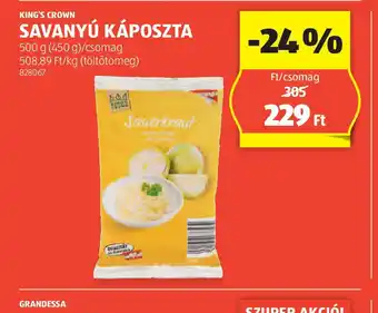 ALDI King's Crown Savanyú káposzta ajánlat