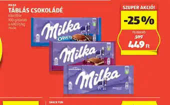 ALDI Milka Táblás Csokoládé ajánlat