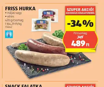 ALDI Friss Hurka ajánlat