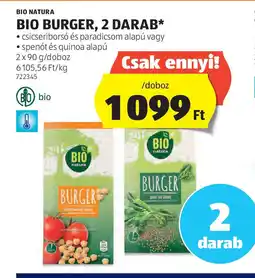 ALDI Bio Natura Bio Burger, 2 darab ajánlat