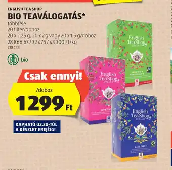 ALDI English Tea Shop Bio Teaválogatás ajánlat