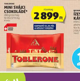 ALDI Toblerone Mini Svájci Csokoládé ajánlat