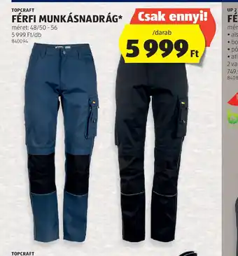 ALDI Topcraft Férfi Munkásnadrág ajánlat