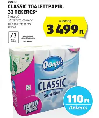 ALDI Ooops! Classic Toalettpapír ajánlat