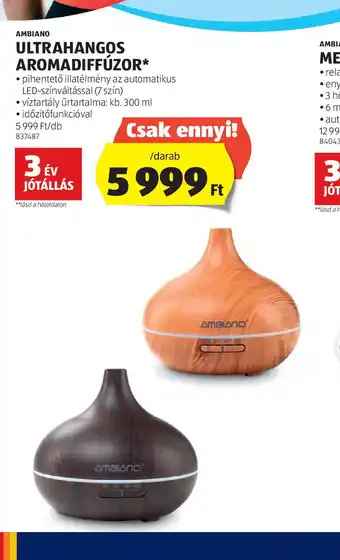 ALDI Ambiano Ultrahangos Aromadiffúzor ajánlat