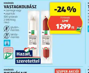 ALDI Vastagkolbász ajánlat