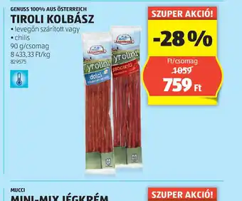 ALDI Tiroli Kolbász ajánlat