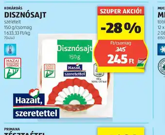 ALDI Kokárdás Disznsajt ajánlat