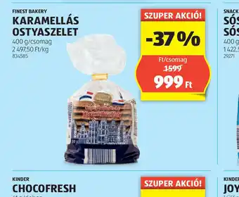 ALDI Finest Bakery Karamellás Ostyaszelet ajánlat