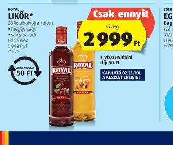 ALDI Royal Likőr ajánlat