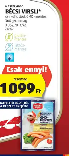 ALDI Master Good Bécsi Viršli ajánlat