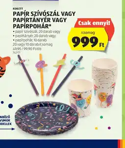 ALDI Koreti Papír szívszál vagy papírtányér vagy papírpohár ajánlat