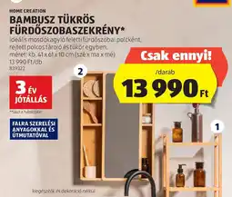 ALDI Home Creation Bambusz Tükör Fürdőszobaszekrény ajánlat