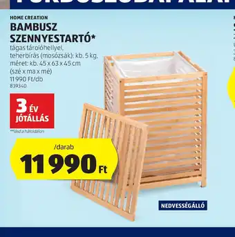 ALDI Home Creation Bambusz Szennyestart ajánlat