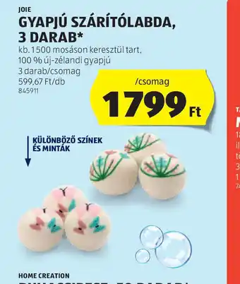 ALDI Gyapojú szárítlabda, 3 darab ajánlat