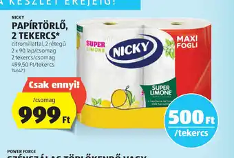 ALDI Nicky Papírtörlő, 2 tekercs ajánlat