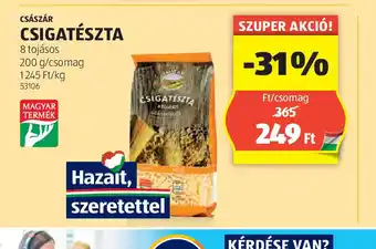 ALDI Csigatészta ajánlat