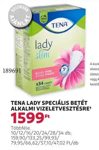 Rossmann Tena lady speciális betét alkalmi vizeletvesztésre ajánlat