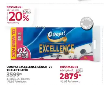 Rossmann Ooops! Excellence sensitive toalettpapír ajánlat