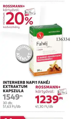 Rossmann Interherb Napi1 fahéj extraktum ajánlat