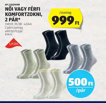 ALDI Up 2 Fashion Női vagy férfi komfortzokni ajánlat