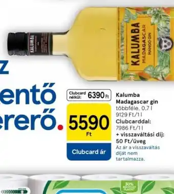 Tesco Kalumba Madagaszkár gin ajánlat