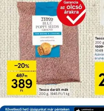 Tesco Tesco darált mák ajánlat