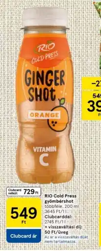 Tesco RIO Cold Press Ginger Shot Orange ajánlat