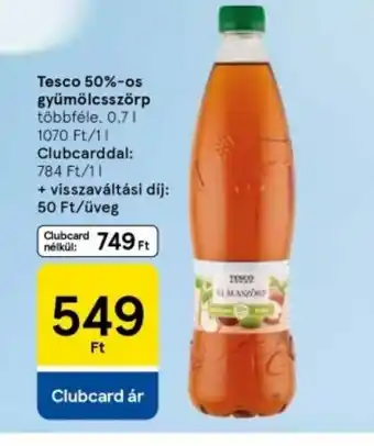 Tesco Tesco 50%-os Gyümölcslé ajánlat