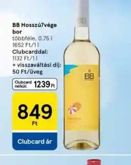 Tesco BB Hosszúlége bor ajánlat