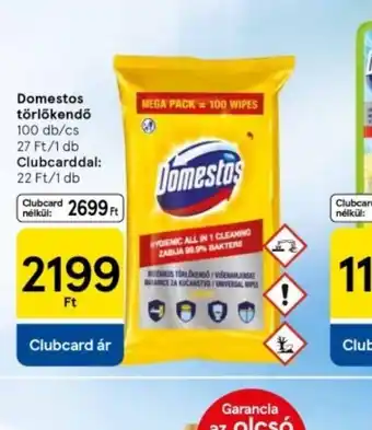 Tesco Domestos törlőkendő ajánlat