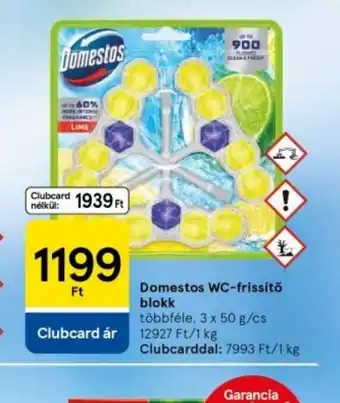 Tesco Domestos WC-frissítő blokk ajánlat