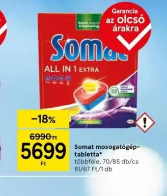 Tesco Somat mosogatgép-tabletta ajánlat