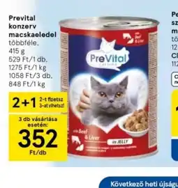 Tesco PreVital Konzerv Macskaeledel ajánlat