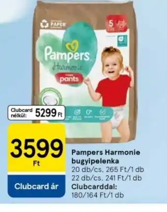 Tesco Pampers Harmonie bugyipelenka ajánlat