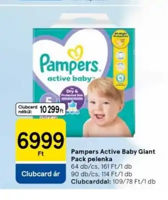 Tesco Pampers Active Baby Giant Pack pelenka ajánlat