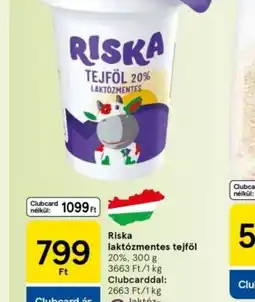 Tesco Riska Tejföl 20% laktzmentes ajánlat