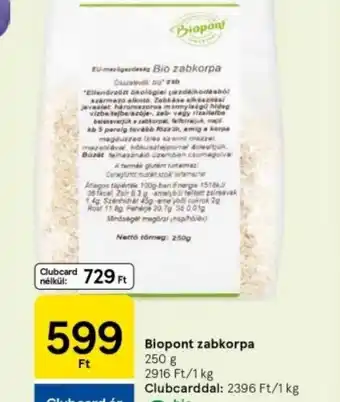 Tesco Biopont zabkrpa ajánlat