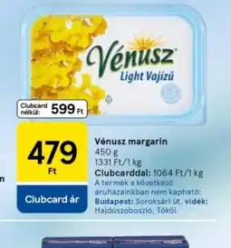 Tesco Vénusz Light Vajízí Margarin ajánlat