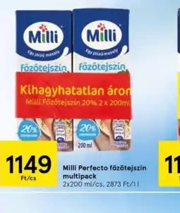 Tesco Milli Perfecto Főzőtejszín Multipack ajánlat