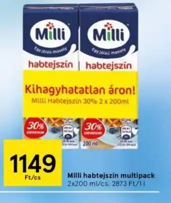 Tesco Milli Habtejszín Multipack ajánlat