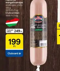 Tesco Hegyihús mangalicamájas snidlinges, chili ajánlat