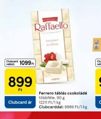 Tesco Ferrero Raffaello táblás csokoládé ajánlat