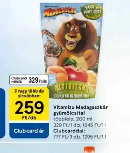 Tesco Vitaminizált Madagaszkár Gyümölcsital ajánlat