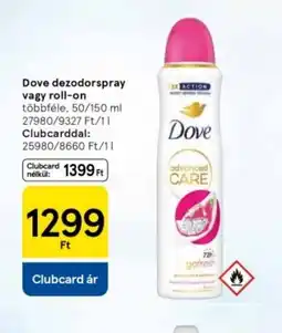 Tesco Dove dezodor spray vagy roll-on ajánlat