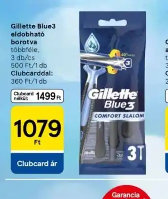 Tesco Gillette Blue3 eldobhat borotva ajánlat