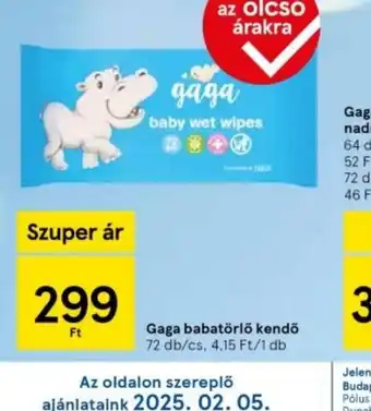 Tesco Gaga babatörlő kendő ajánlat